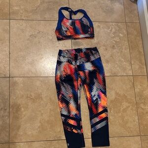 Athleta Lava Sonar High-Waist Leggings & Sports Bra Set